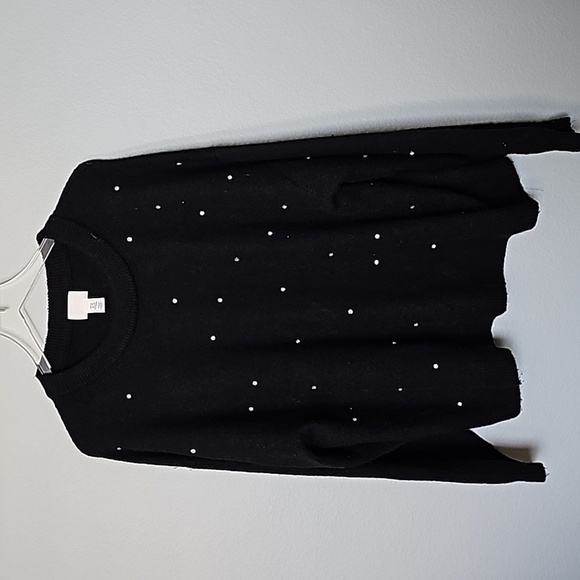 H&M Glam Whimsigoth Oversized rhinestone studded wool blend black sweater XXL - Picture 2 of 9